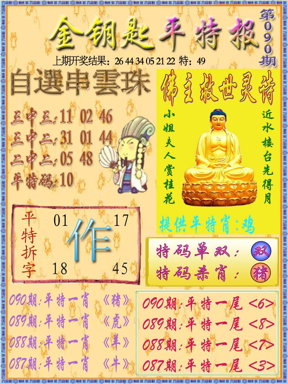 090期金钥匙平特报[图]